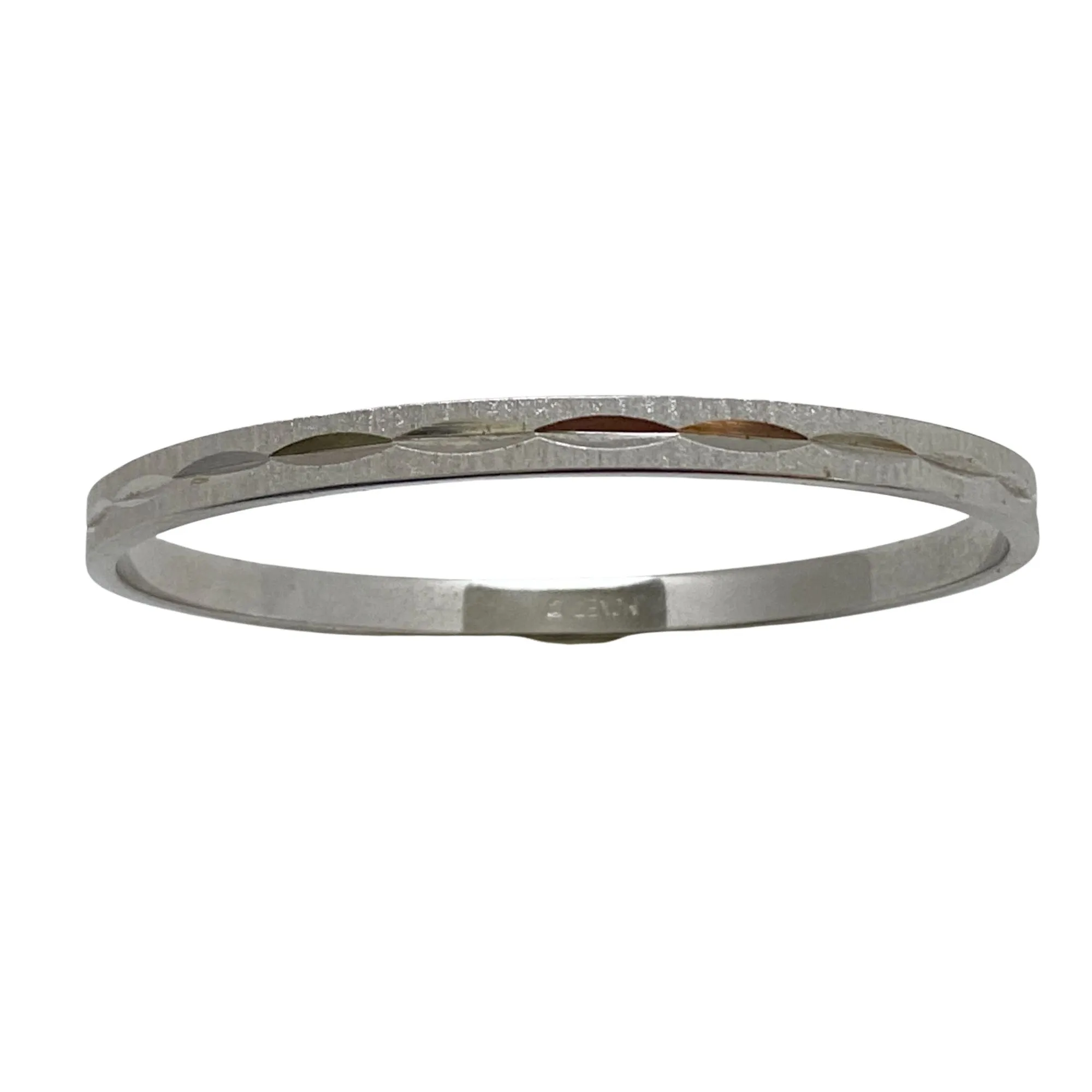 Monet Silver Etched Bangle Bracelet