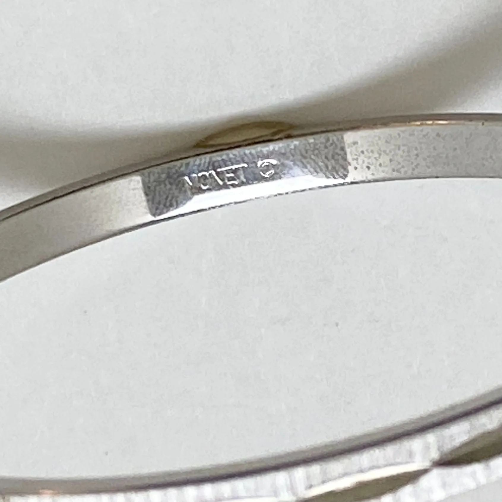 Monet Silver Etched Bangle Bracelet
