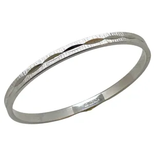 Monet Silver Etched Bangle Bracelet
