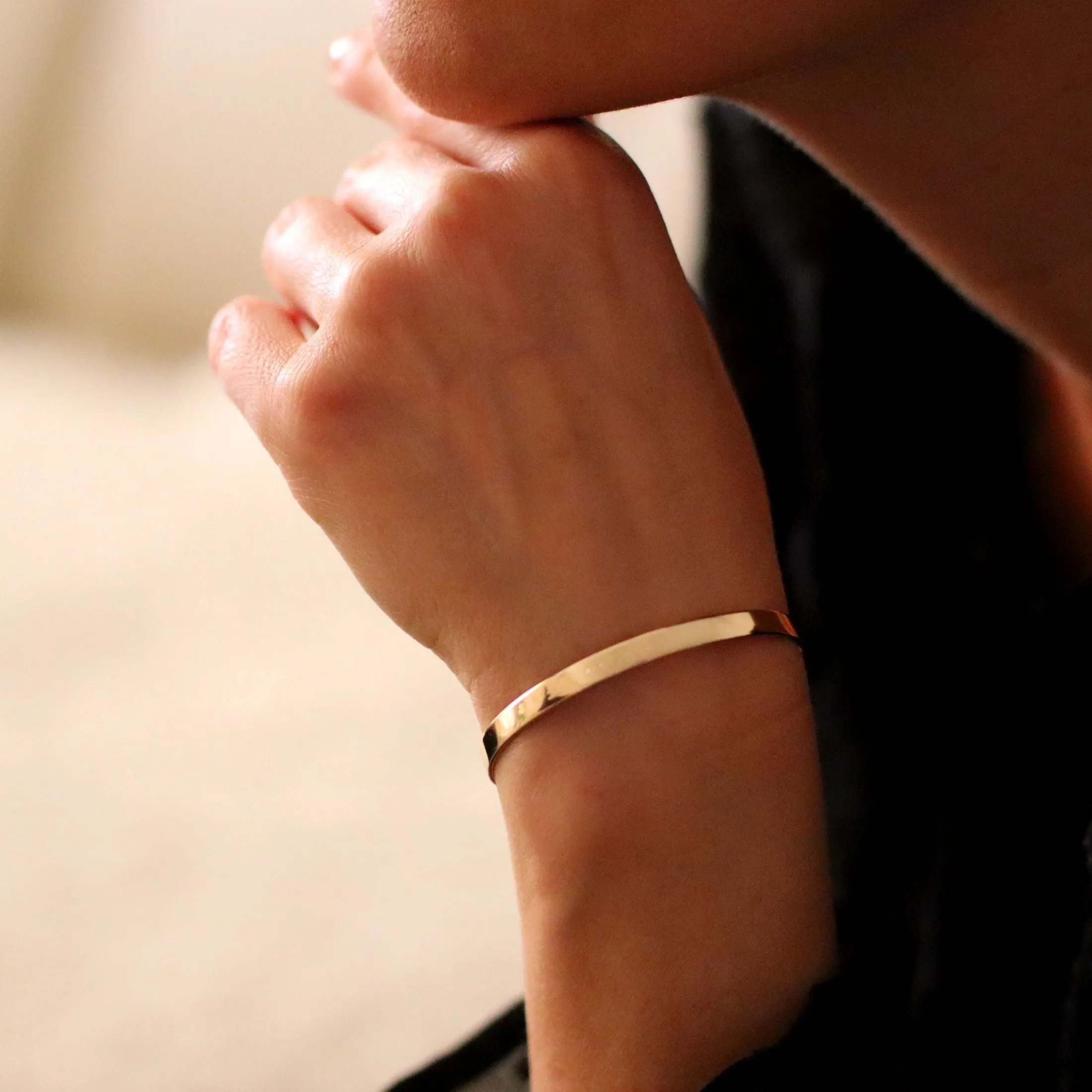 Monogram Gold Bracelet - 3 initials Cuff bracelet - Personalize Gold Filled Bangle