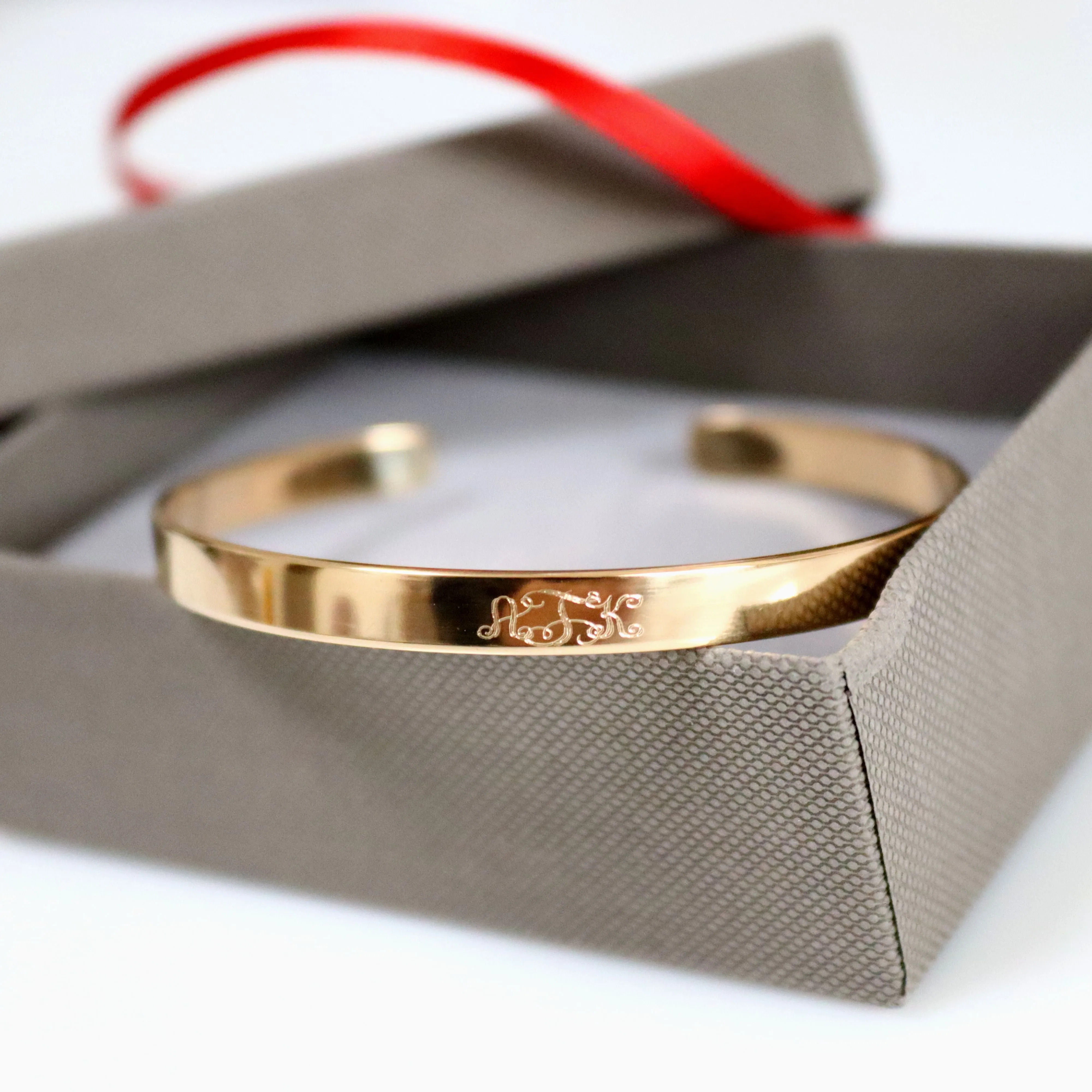 Monogram Gold Bracelet - 3 initials Cuff bracelet - Personalize Gold Filled Bangle