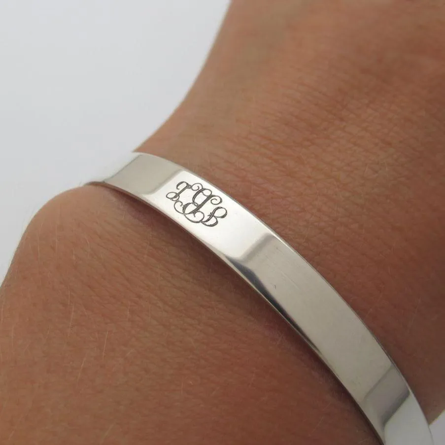 Monogram Gold Bracelet - 3 initials Cuff bracelet - Personalize Gold Filled Bangle