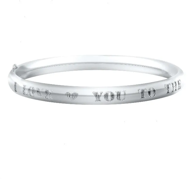 Moon And Back Baby Bangle in Silver