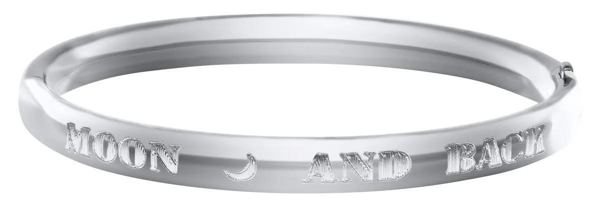 Moon And Back Baby Bangle in Silver