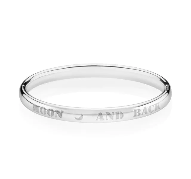 Moon And Back Baby Bangle in Silver