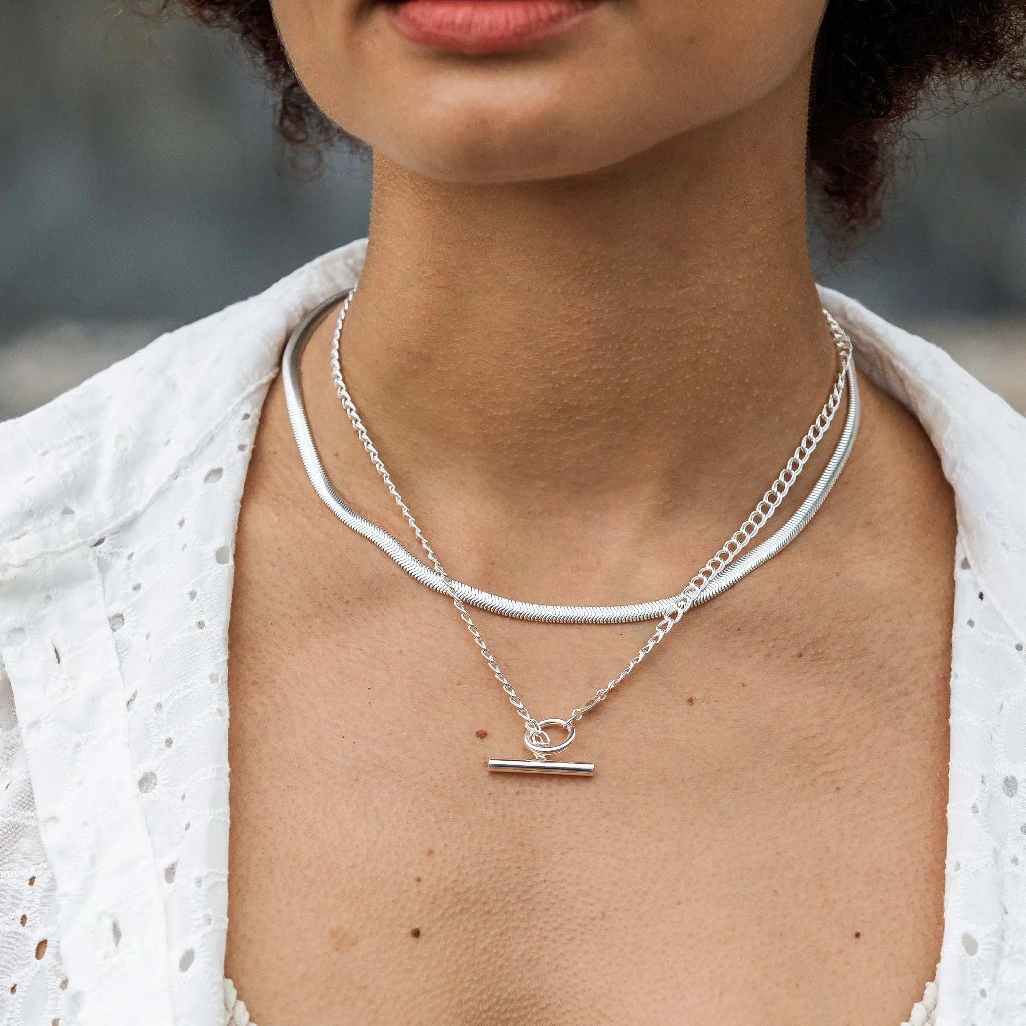 Morgan Double Curb Toggle Necklace