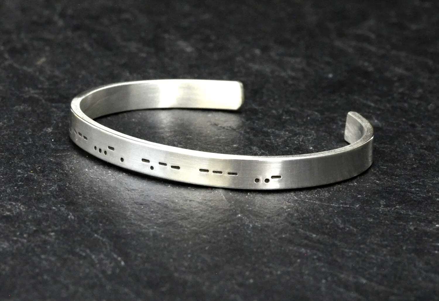 Morse Code Sterling Silver Cuff Bracelet Personalized with your Messages