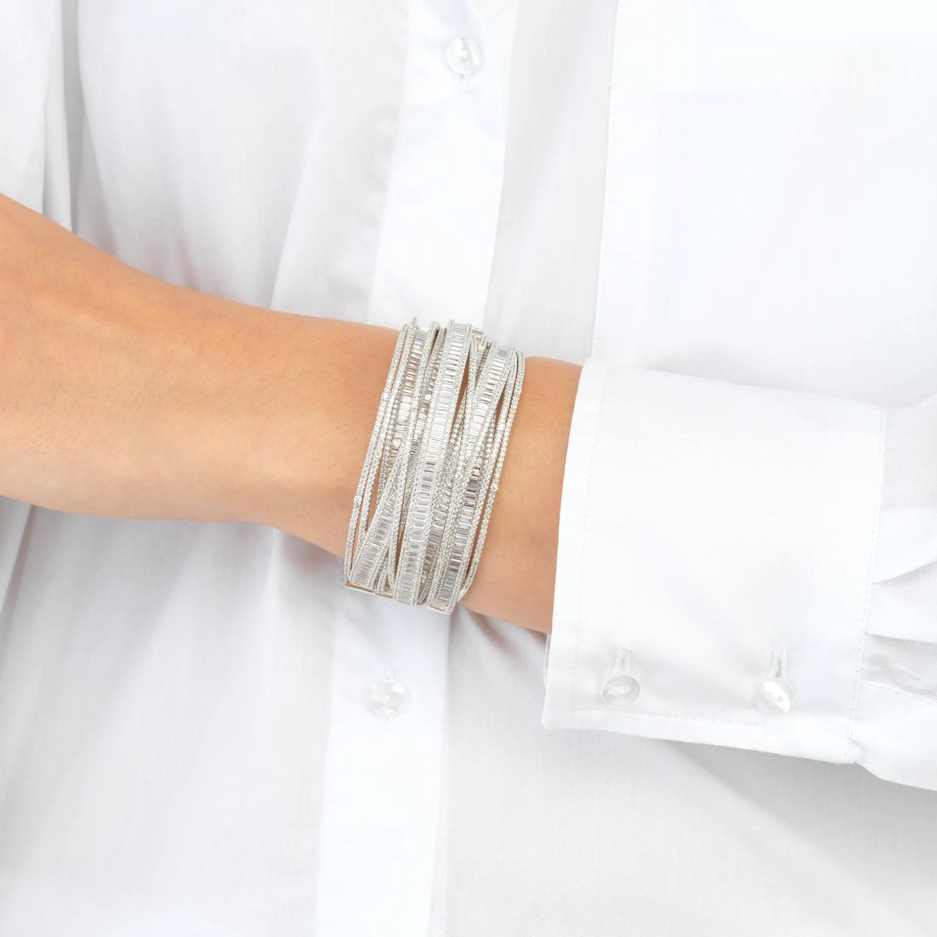 Multi Strand Baguette Bangle