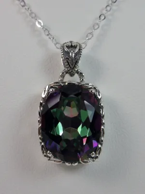 Mystic Topaz Pendant, Rainbow Topaz Art Nouveau Necklace #P120