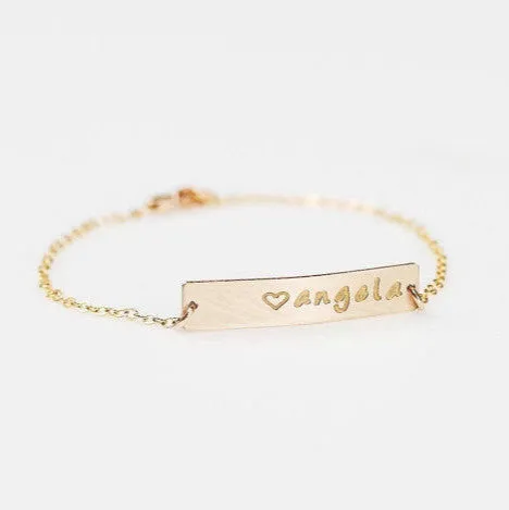 Nameplate Bar Bracelet, 1.25" Bar