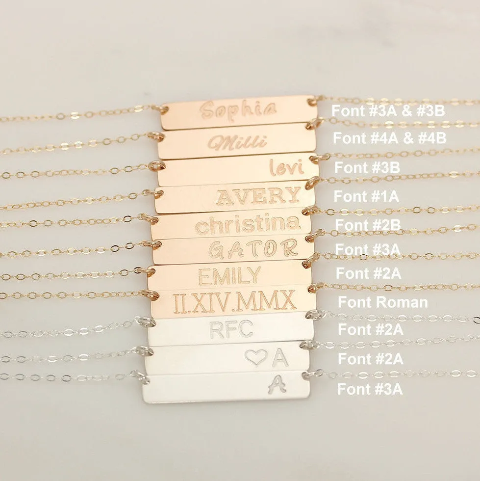 Nameplate Bar Bracelet, 1.25" Bar