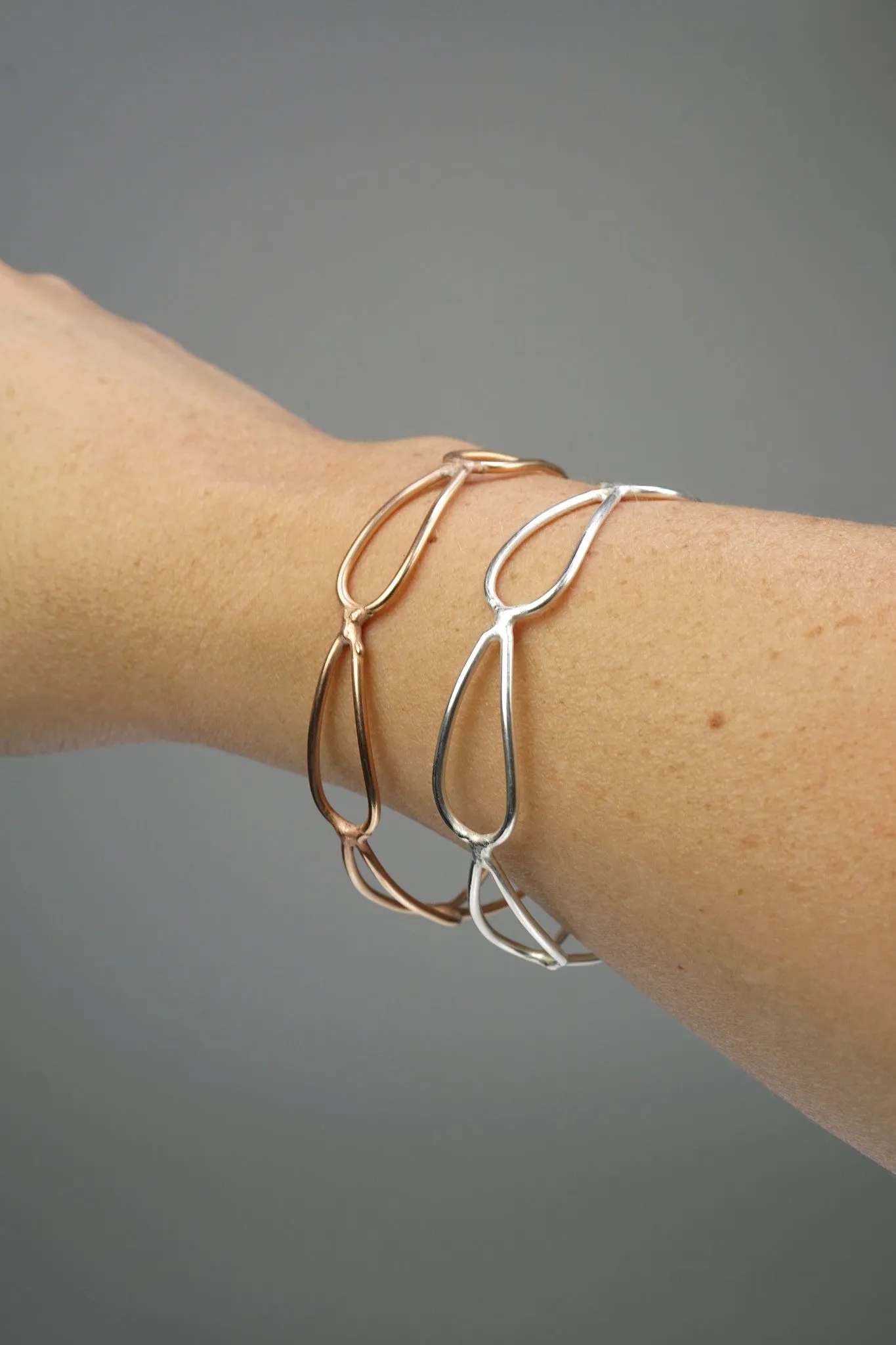 narrow monument bracelet in bronze
