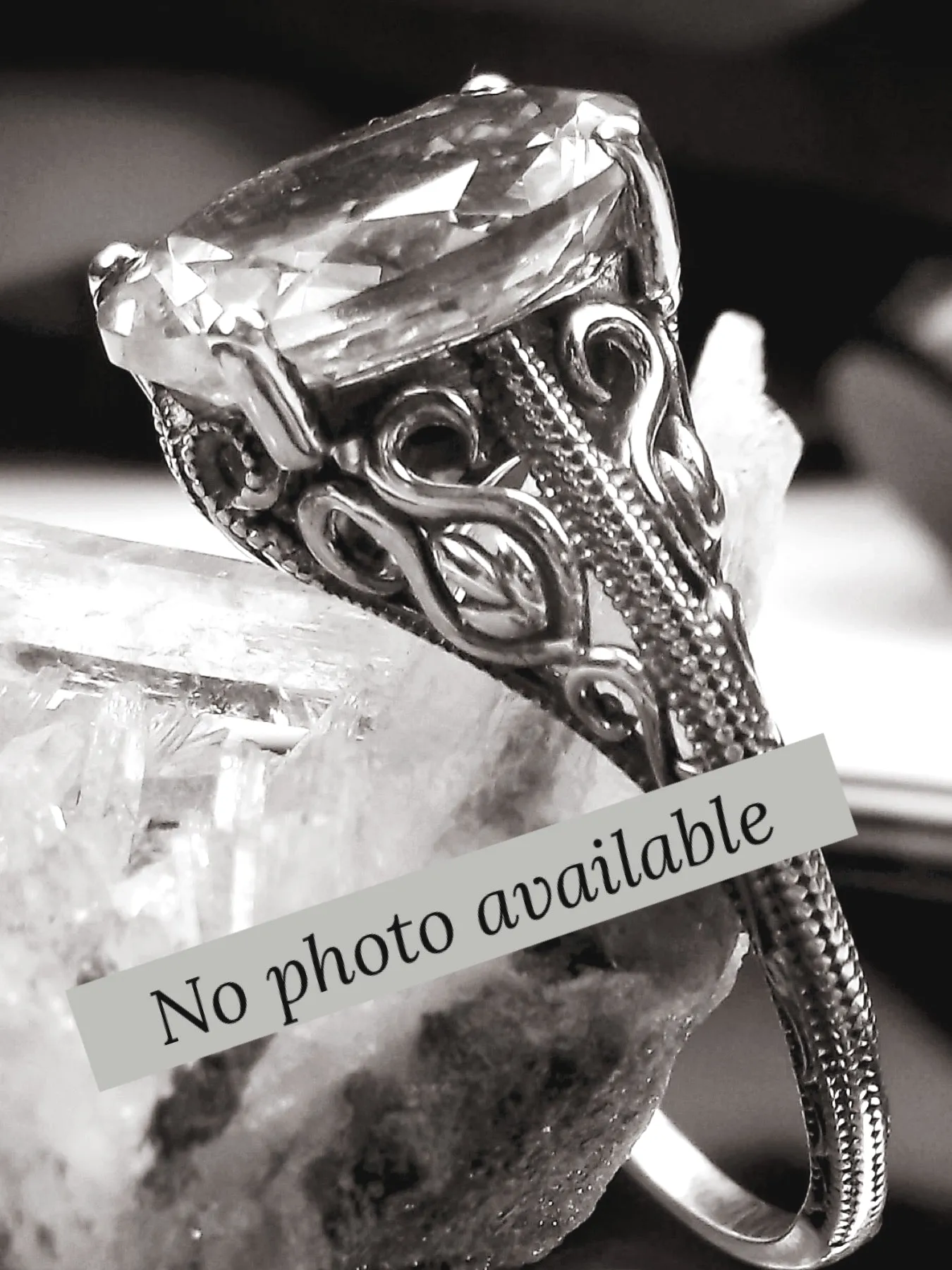 Natural Aquamarine Ring, Swan Filigree, Sterling silver, 10k or 14k, Art Deco Jewelry #D190