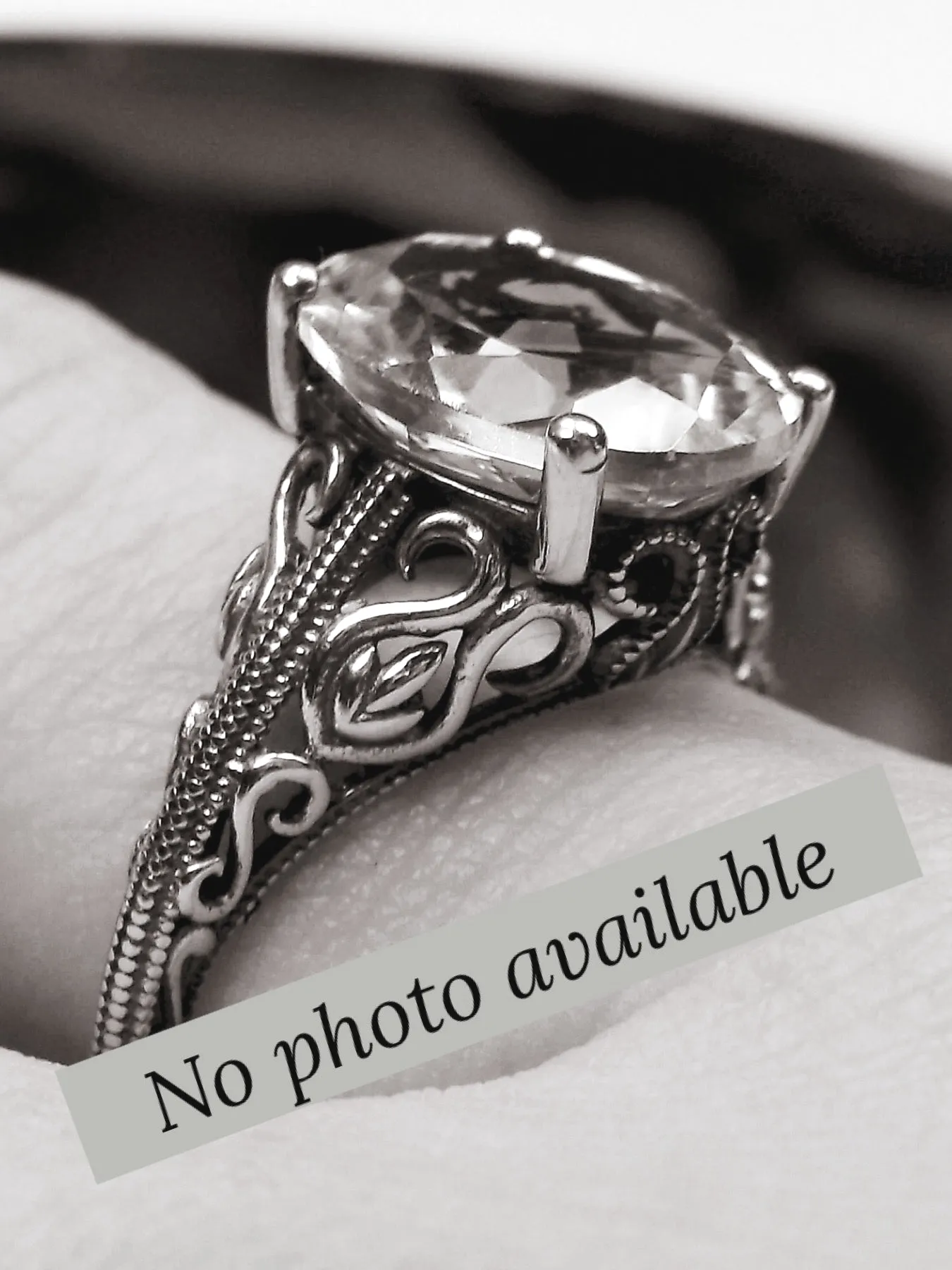 Natural Aquamarine Ring, Swan Filigree, Sterling silver, 10k or 14k, Art Deco Jewelry #D190