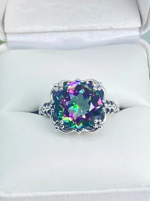 Natural Mystic Topaz Victorian Ring #D103