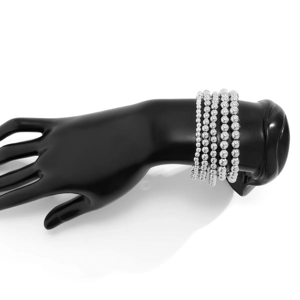 Newly 5pcs Gold Silver Plated Ball Chain Bracelet Set
