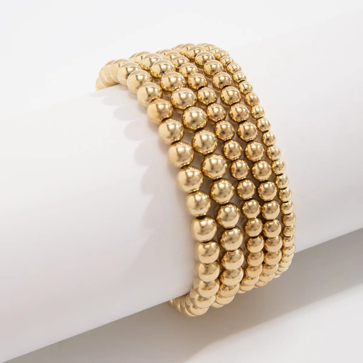 Newly 5pcs Gold Silver Plated Ball Chain Bracelet Set
