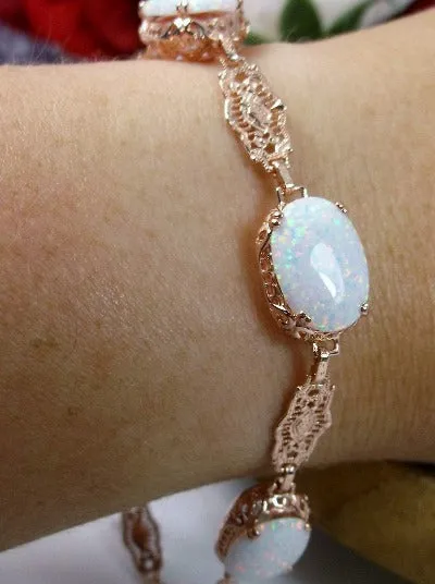 Opal Bracelet Rose Gold Plated Edwardian Jewelry #B70