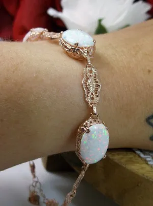 Opal Bracelet Rose Gold Plated Edwardian Jewelry #B70