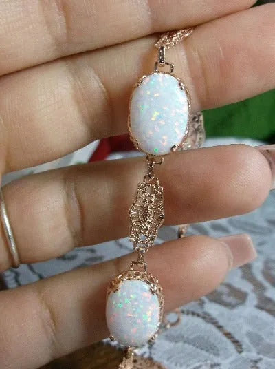 Opal Bracelet Rose Gold Plated Edwardian Jewelry #B70