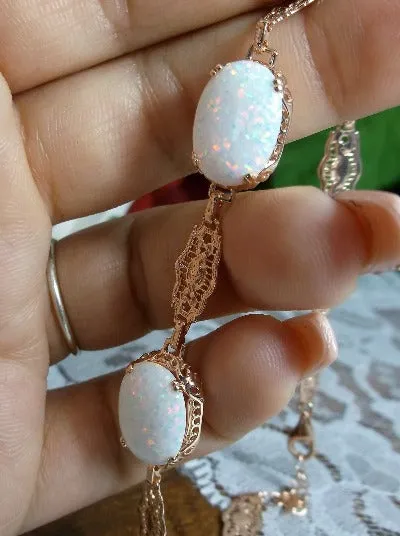 Opal Bracelet Rose Gold Plated Edwardian Jewelry #B70