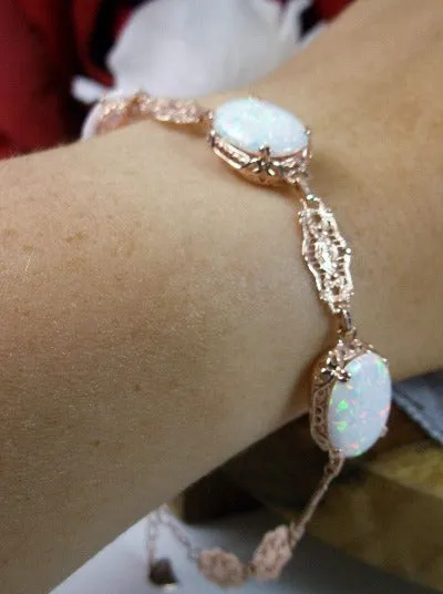 Opal Bracelet Rose Gold Plated Edwardian Jewelry #B70