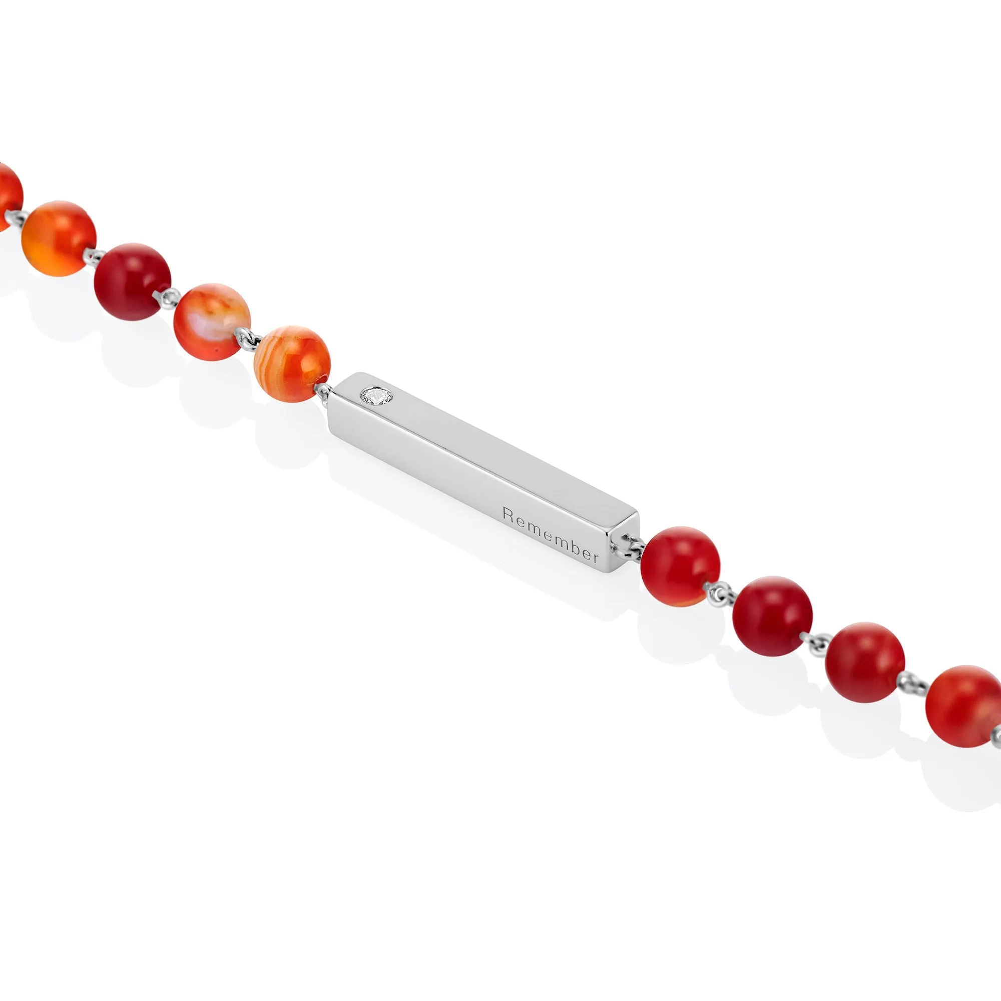 Orange Agate Beaded Bracelet