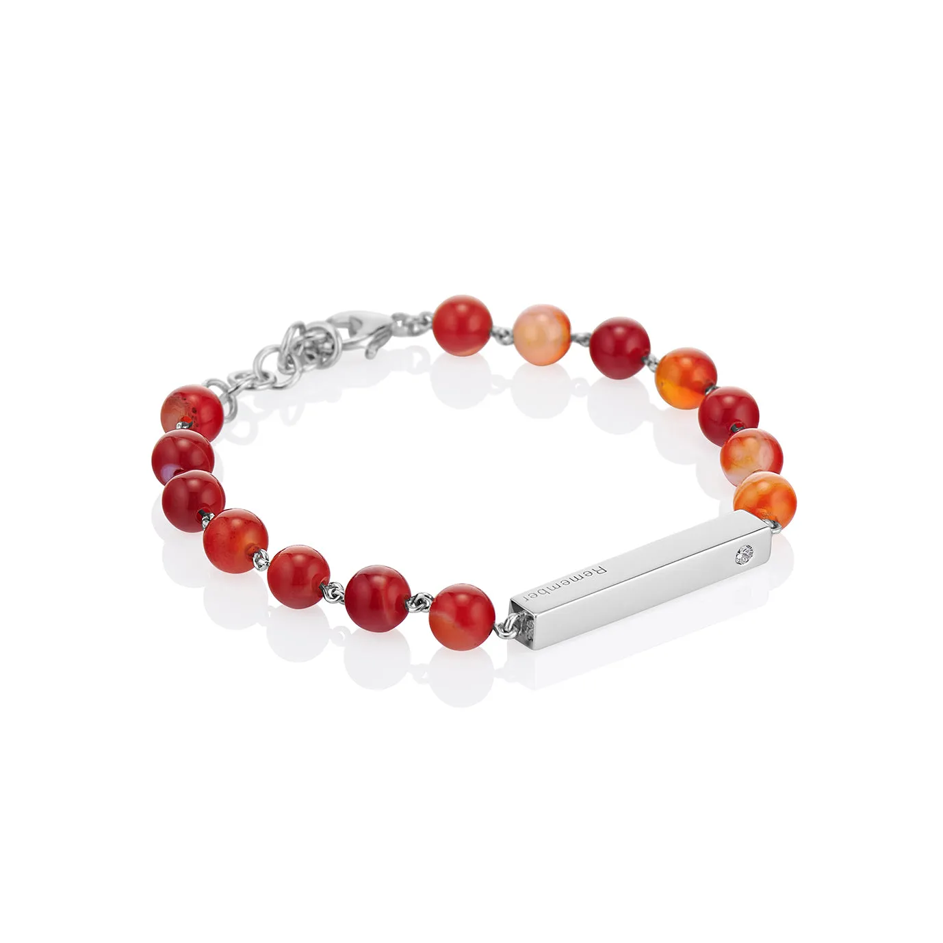 Orange Agate Beaded Bracelet