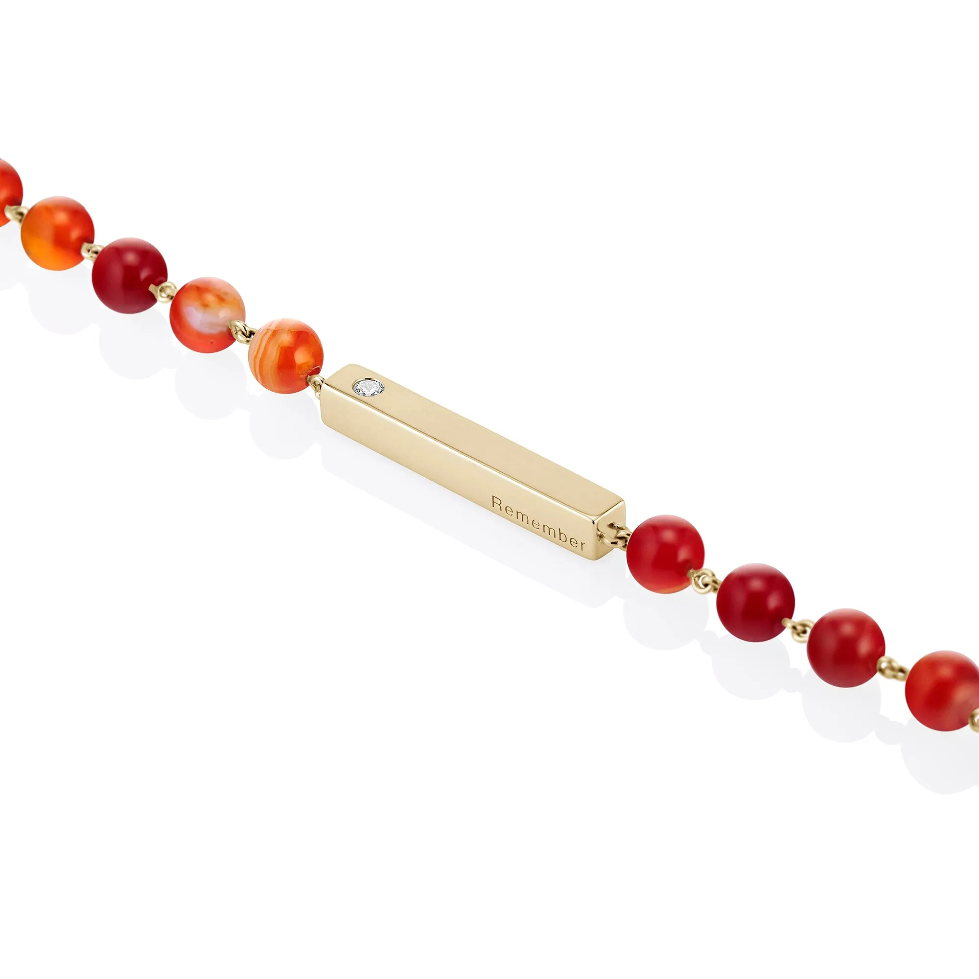 Orange Agate Beaded Bracelet
