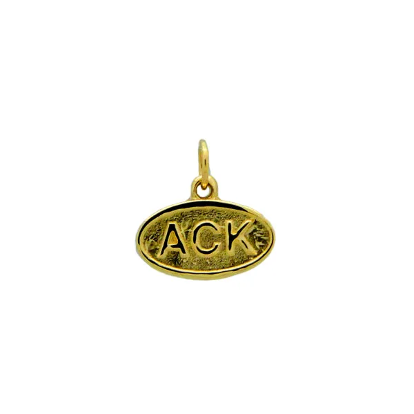Oval ACK Bracelet Charm in 14kt Gold
