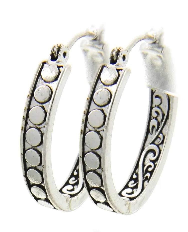 Overhanging Filigree inside & Ball Hoop Earrings