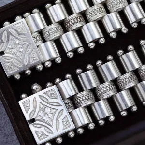 Pair of Victorian Sterling Silver Bracelets/Necklace