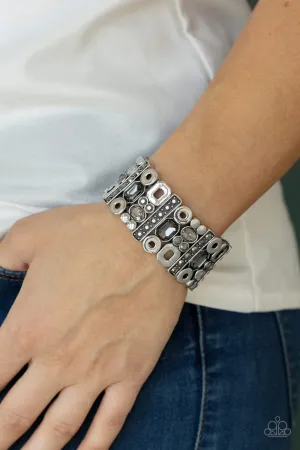 Paparazzi Dynamically Diverse - Silver Stretch Bracelet