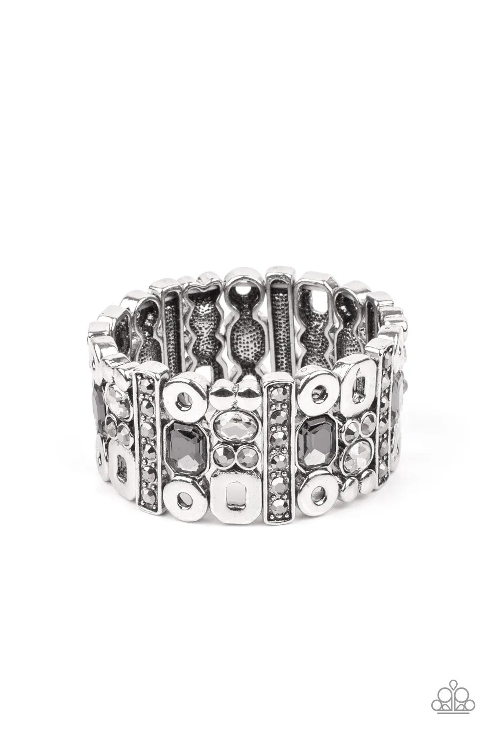 Paparazzi Dynamically Diverse - Silver Stretch Bracelet