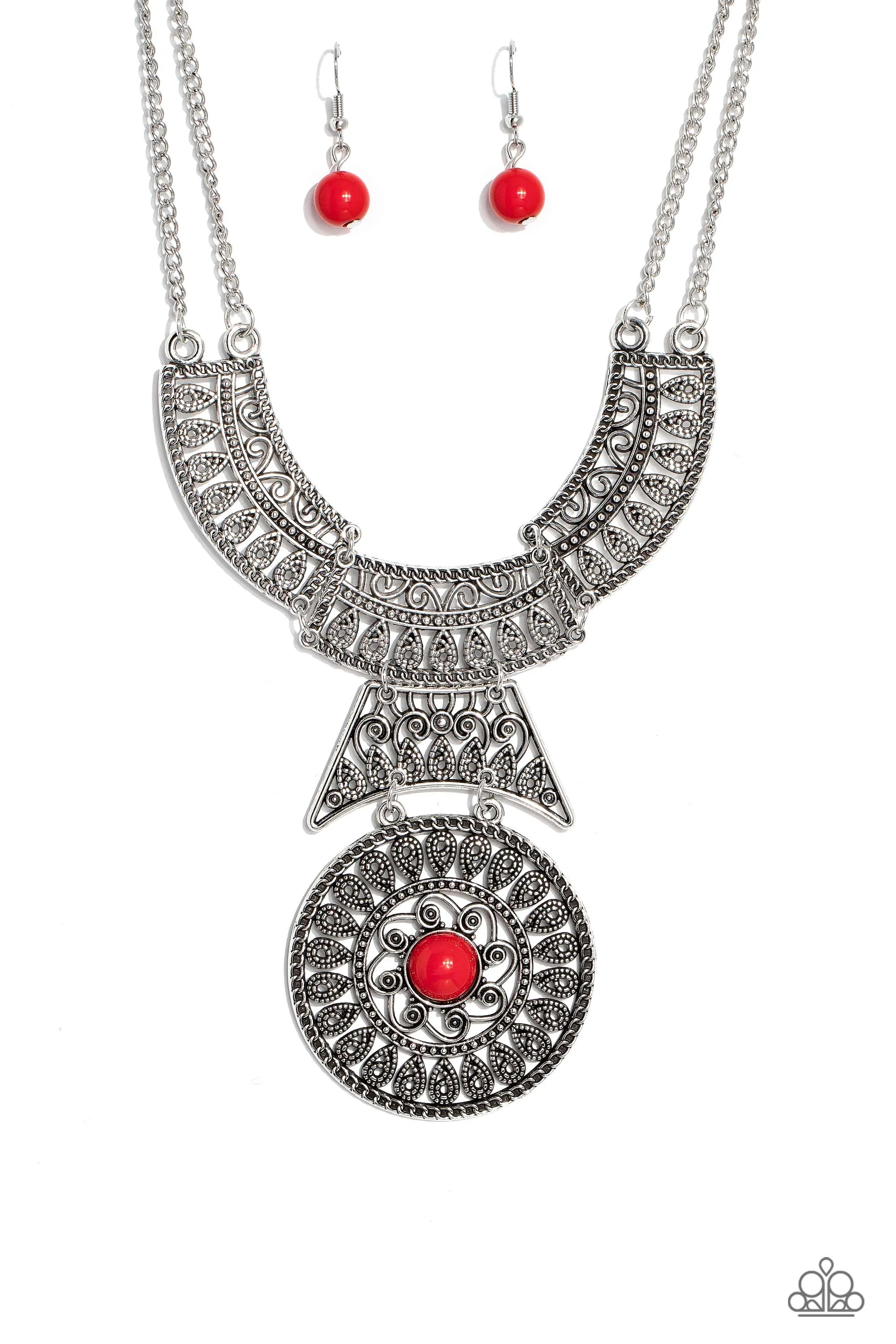 Paparazzi Fetching Filigree - Red Necklace