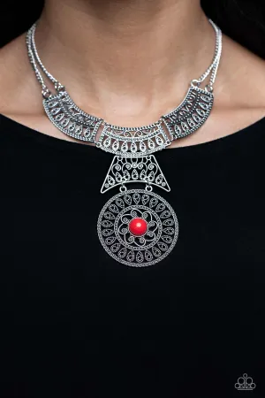 Paparazzi Fetching Filigree - Red Necklace