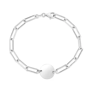PaperClip Bracelet with an Engravable Disc