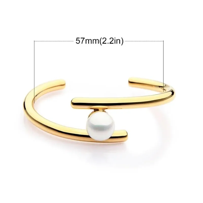 PARALLELS PEARL CUFF BRACELET