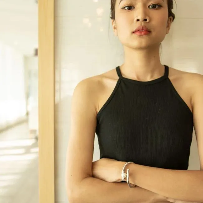 PARALLELS PEARL CUFF BRACELET