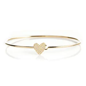 Pave Heart Bangle
