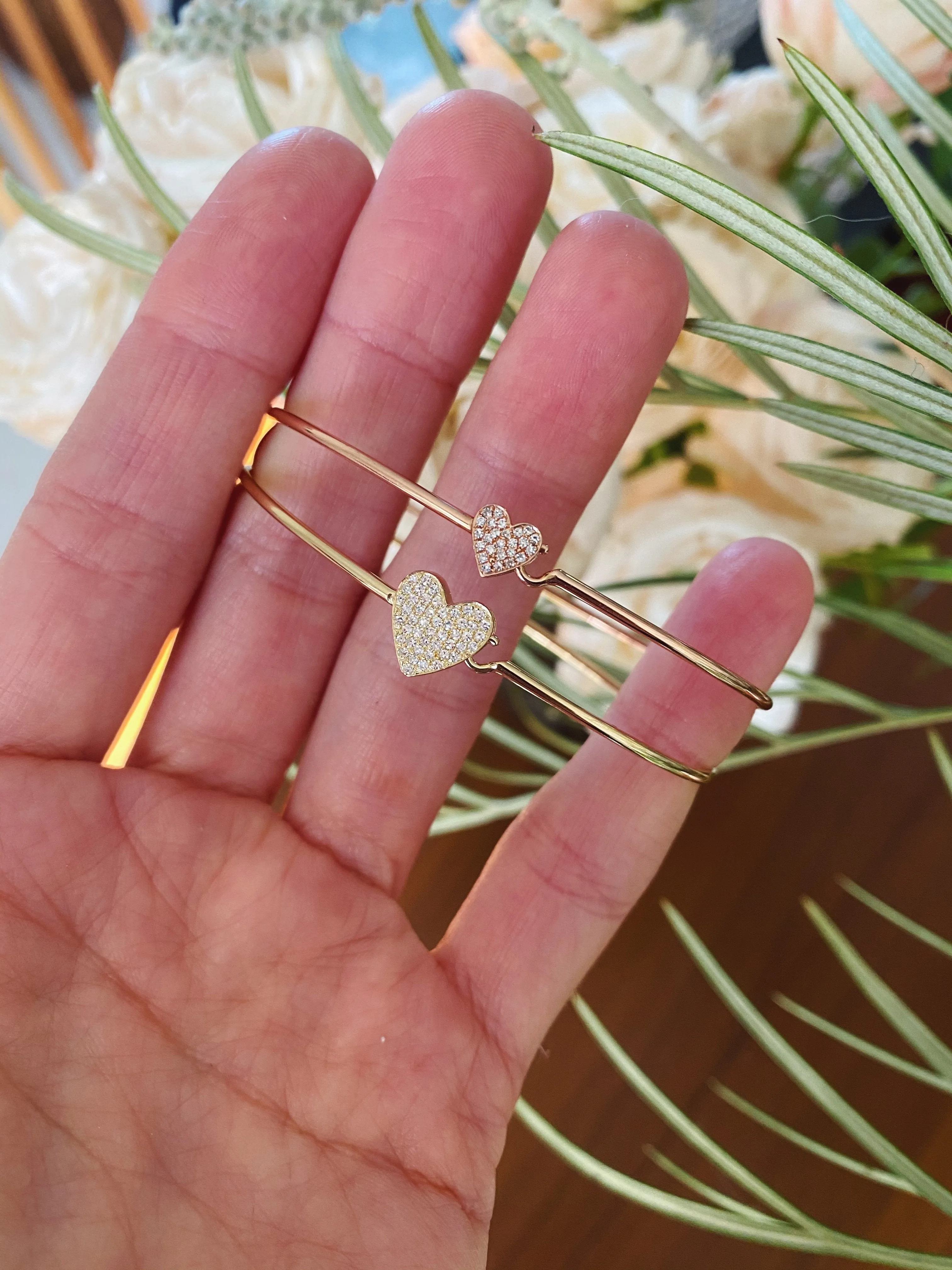 Pave Heart Bangle