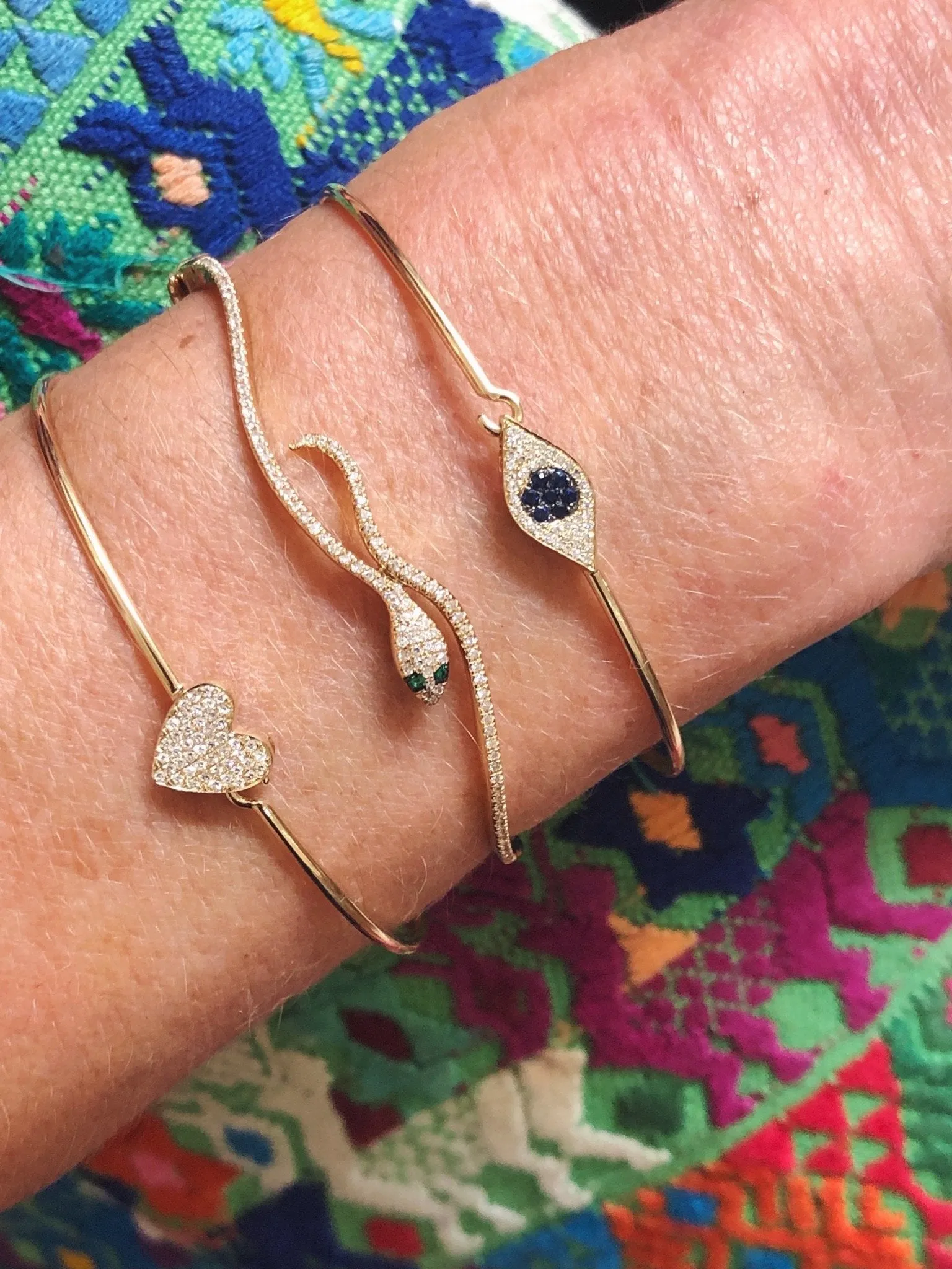 Pave Heart Bangle