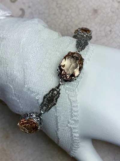 Peach Topaz Edwardian Bracelet #B70
