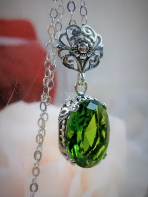 Peridot Pendant, Edwardian Necklace #P70