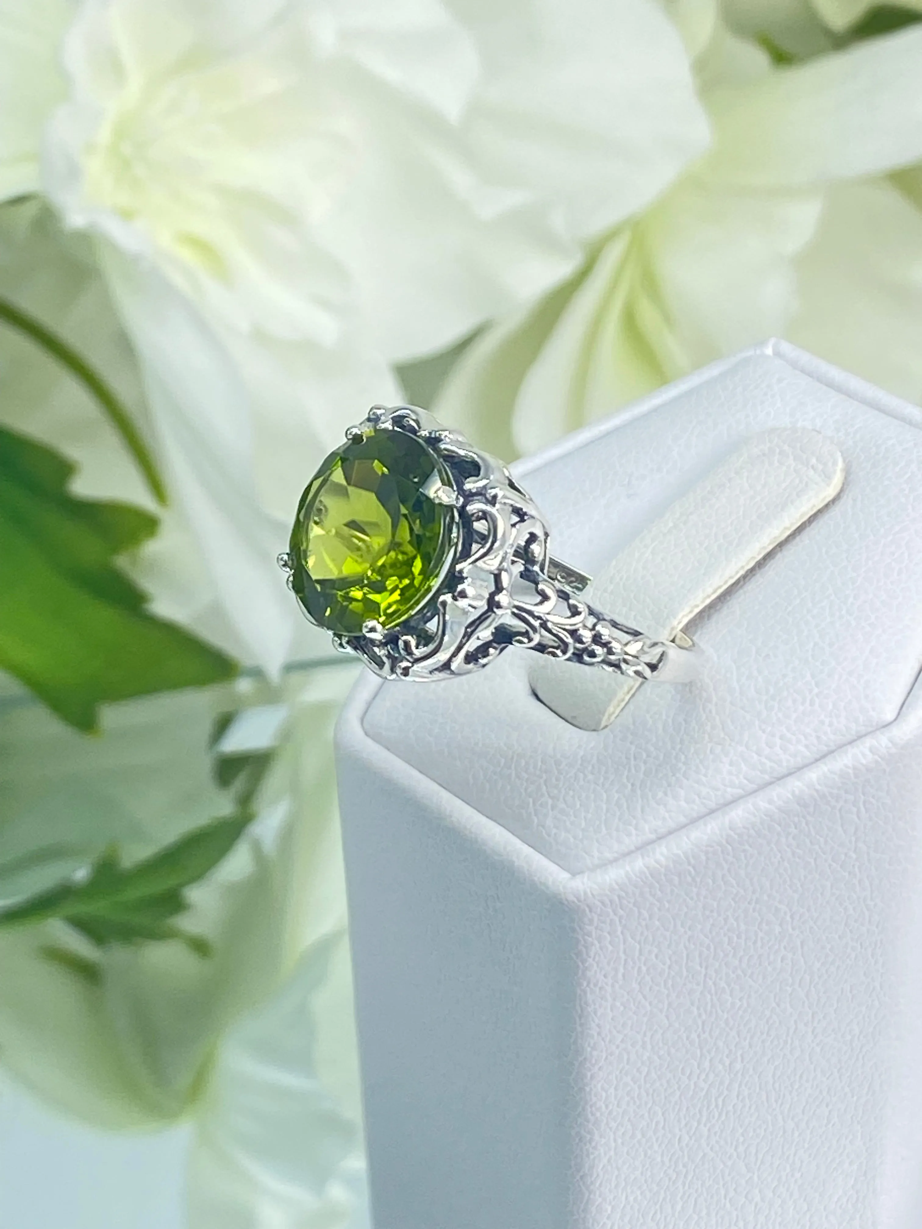 Peridot Ring, Victorian Jewelry #D103