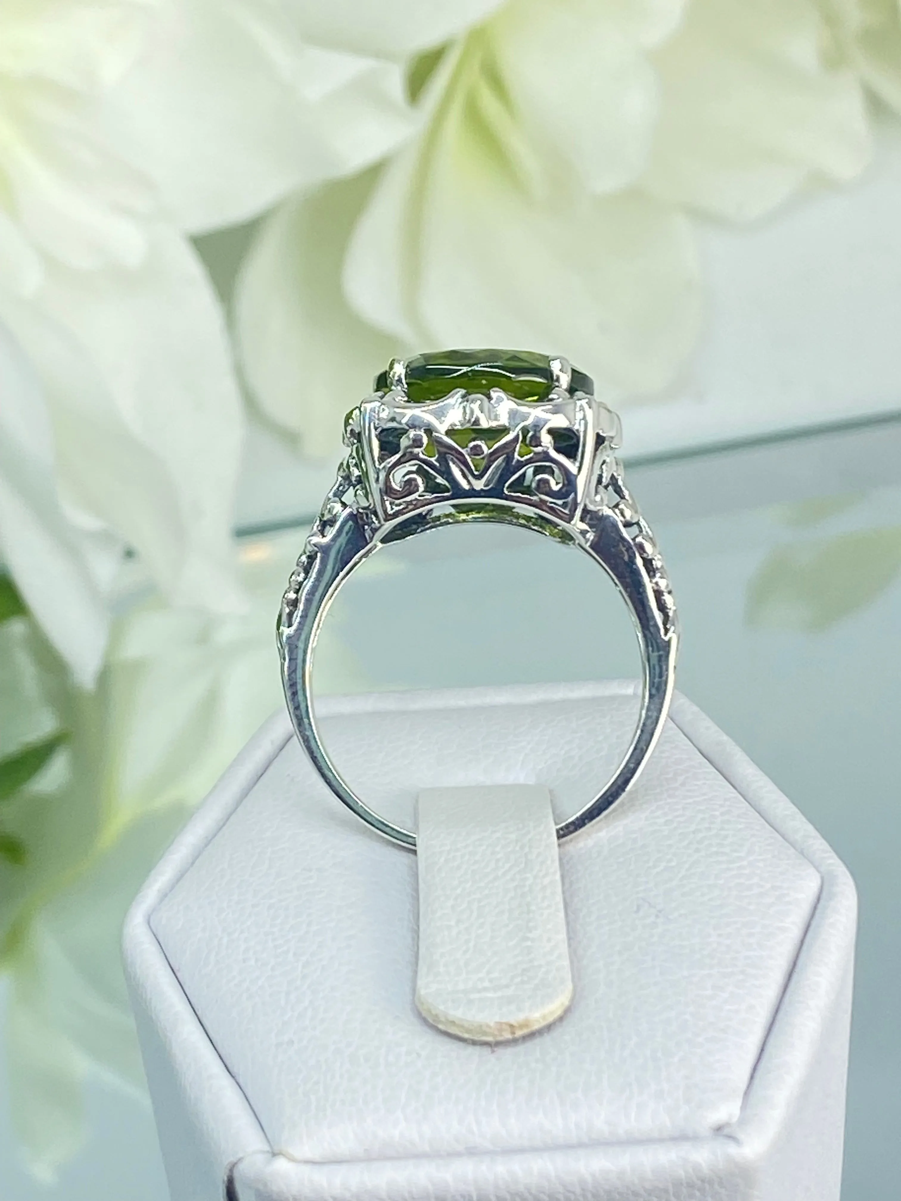 Peridot Ring, Victorian Jewelry #D103
