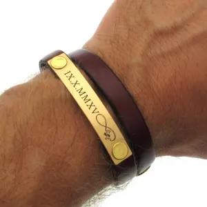 Personalized Infinity Leather Bracelet