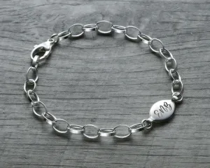PERSONALIZED INITIAL BRACELET - OVAL TAG