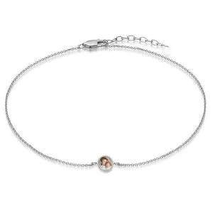 Photo Engraved Anklet w/ Box Chain & Lobster Claw Jewelry