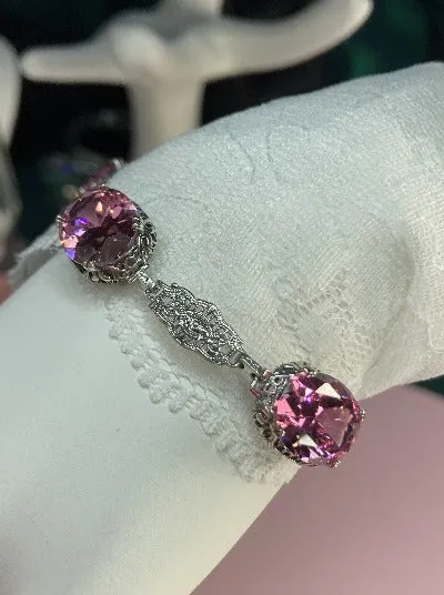 Pink Cubic Zirconia (CZ) Edwardian Bracelet #B70